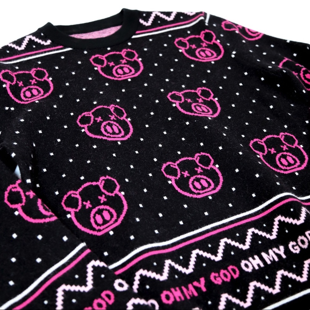 SHANE DAWSON 🐽 - PINK PIG HOLIDAY UGLY SWEATER 🔥 Sold Out Rare